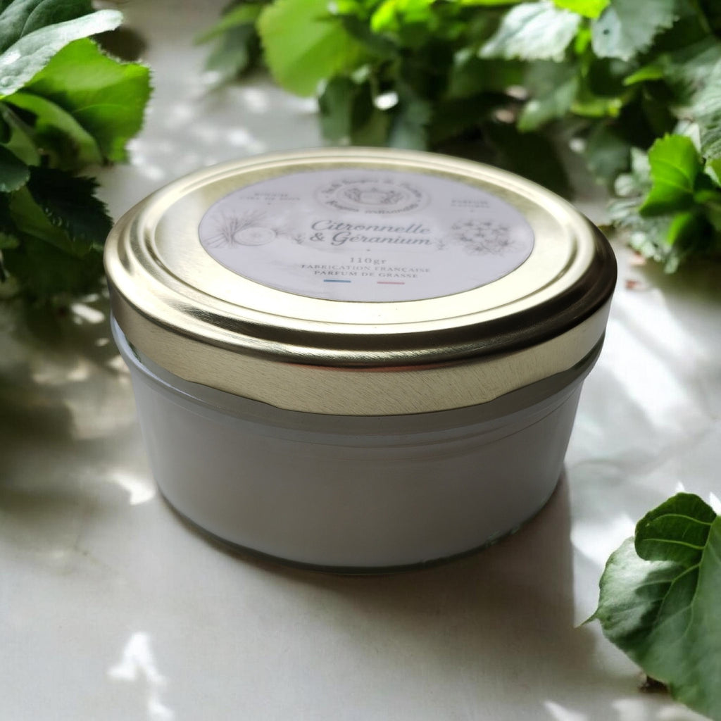 Bougie citronnelle géraniums 110gr